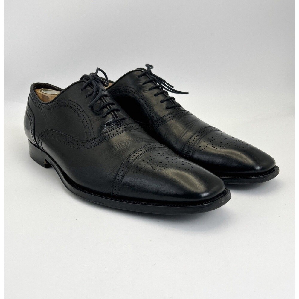 To Boot New York “David” Oxford Dress Shoes Mens 10.5 Black Brogue Cap Toe 2848